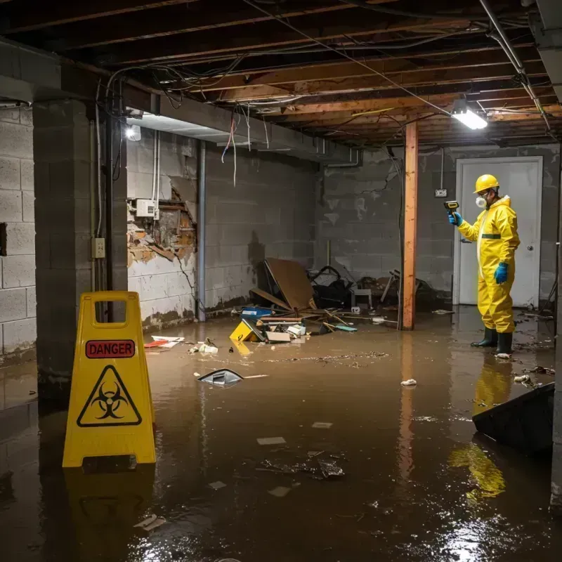 Flooded Basement Electrical Hazard in Benton County, IN Property